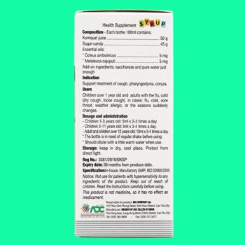 Codatux Syrup 100ml giúp giảm ho, dịu cảm giác đau rát cổ họng