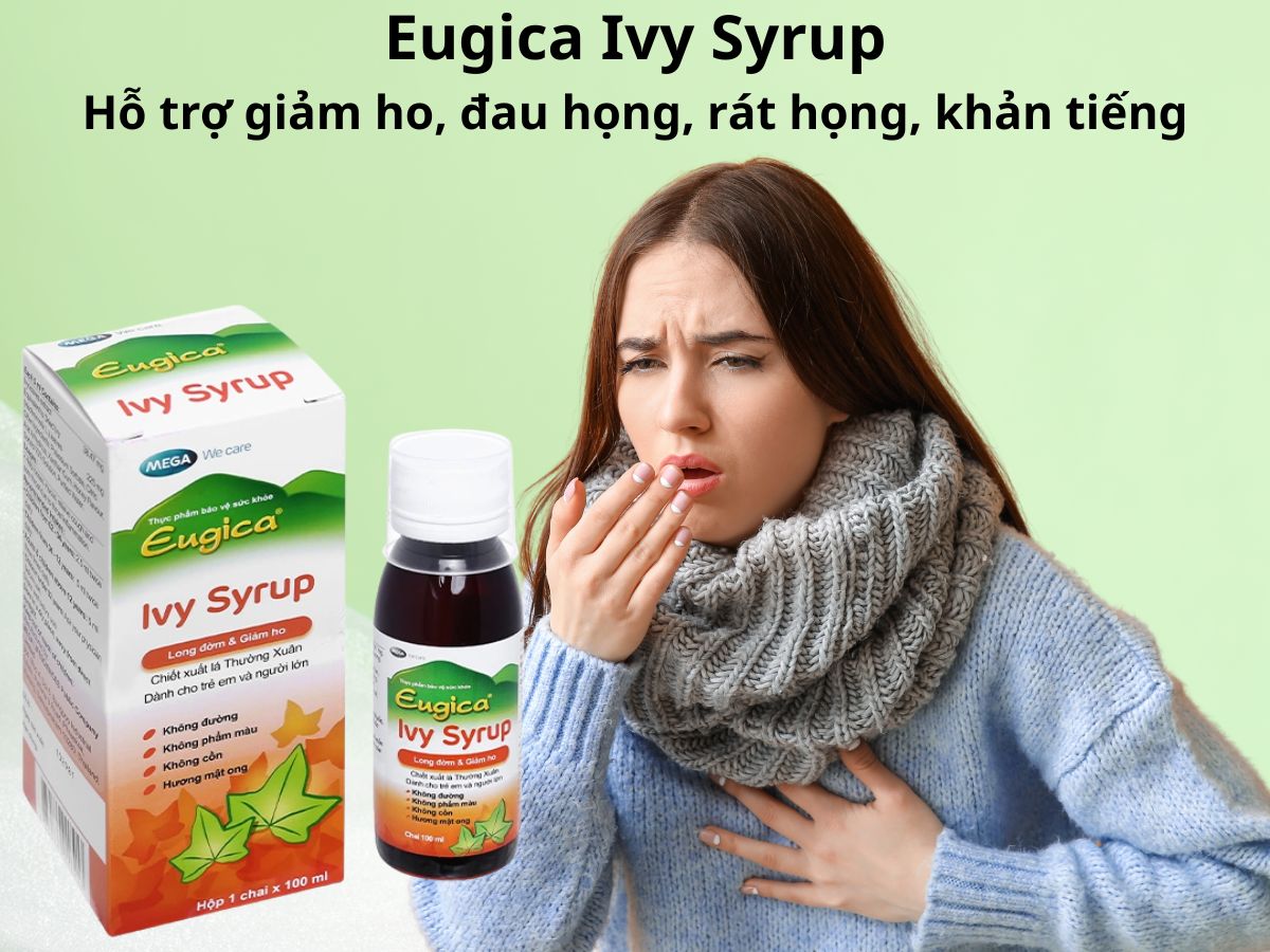 Eugica Ivy Syrup 100ml 10 Eugica Ivy Syrup 100ml giúp làm giảm ho, giảm đờm và giảm đau họng