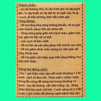 Lá Xông Thảo Mộc Mệ Đoan giúp làm giảm nhanh các biểu hiện cảm