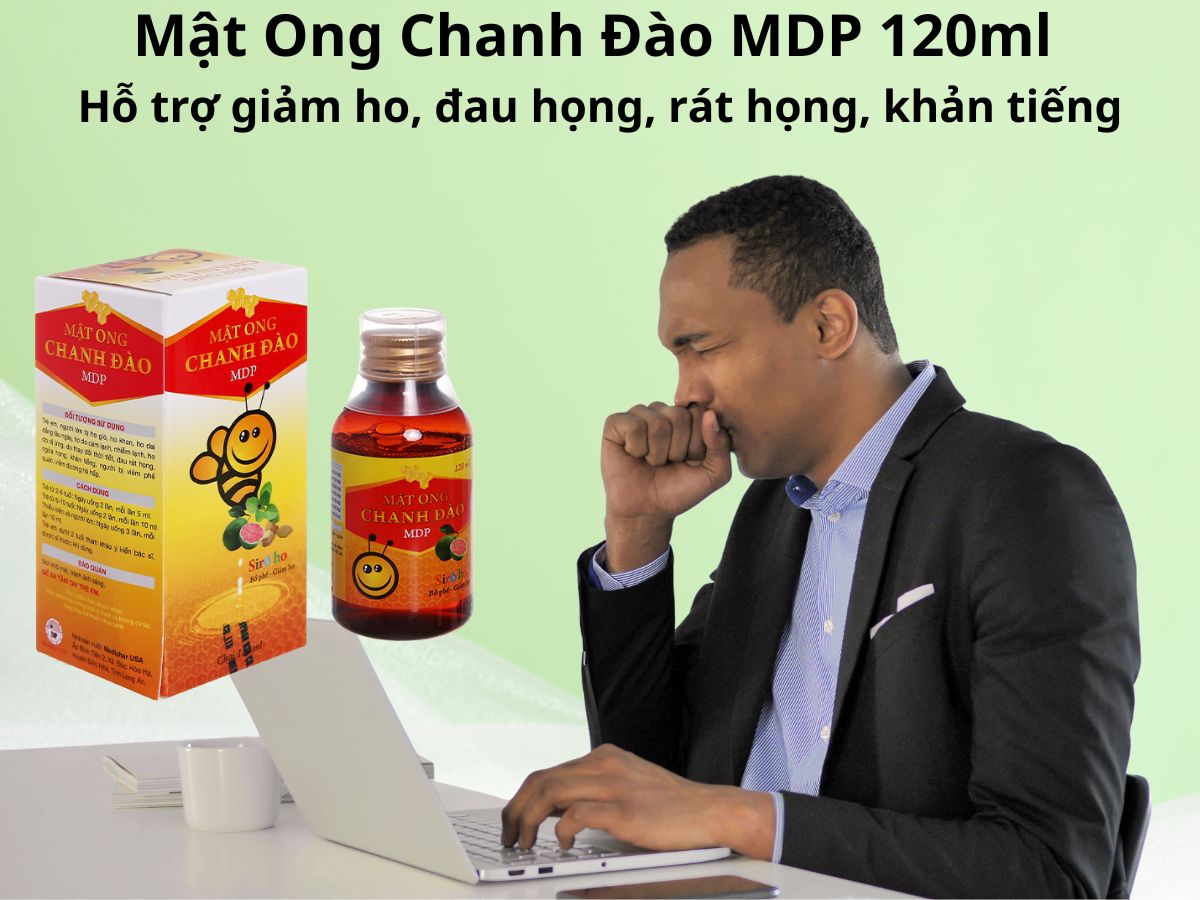 Mật Ong Chanh Đào MDP 120ml 10 Mật Ong Chanh Đào MDP 120ml giúp bổ phế, giảm ho, làm ấm hệ hô hấp