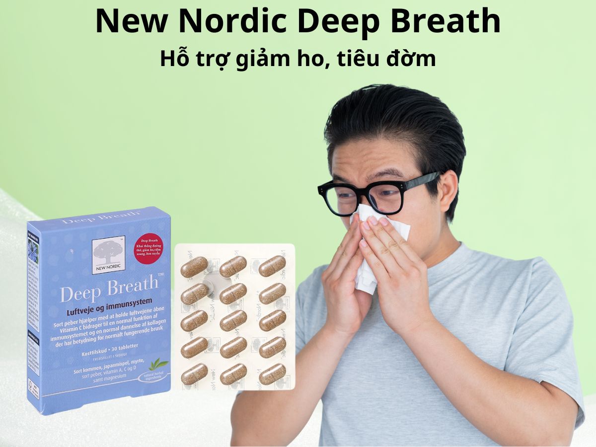 New Nordic Deep Breath 13 New Nordic Deep Breath giúp hỗ trợ giảm triệu chứng viêm xoang, viêm phế quản, hen suyễn