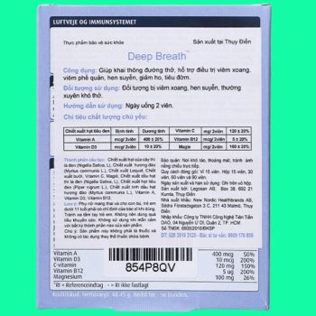 New Nordic Deep Breath 4 New Nordic Deep Breath giúp hỗ trợ giảm triệu chứng viêm xoang, viêm phế quản, hen suyễn