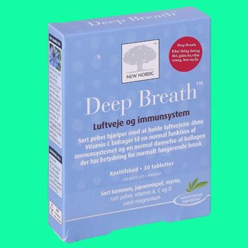 New Nordic Deep Breath giúp hỗ trợ giảm triệu chứng viêm xoang, viêm phế quản, hen suyễn
