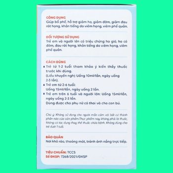 Bổ Phế JV giúp bổ phổi, giảm ho, góp phần làm thông thoáng đường hô hấp