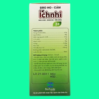 Siro Ho Cảm Ích Nhi 3+ giúp giảm các triệu chứng cảm cúm, làm dịu cơn ho