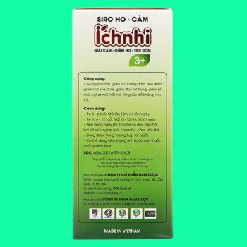 Siro Ho Cảm Ích Nhi 3+ giúp giảm các triệu chứng cảm cúm, làm dịu cơn ho