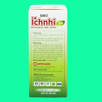 Siro Ho Cảm Ích Nhi 3+ giúp giảm các triệu chứng cảm cúm, làm dịu cơn ho