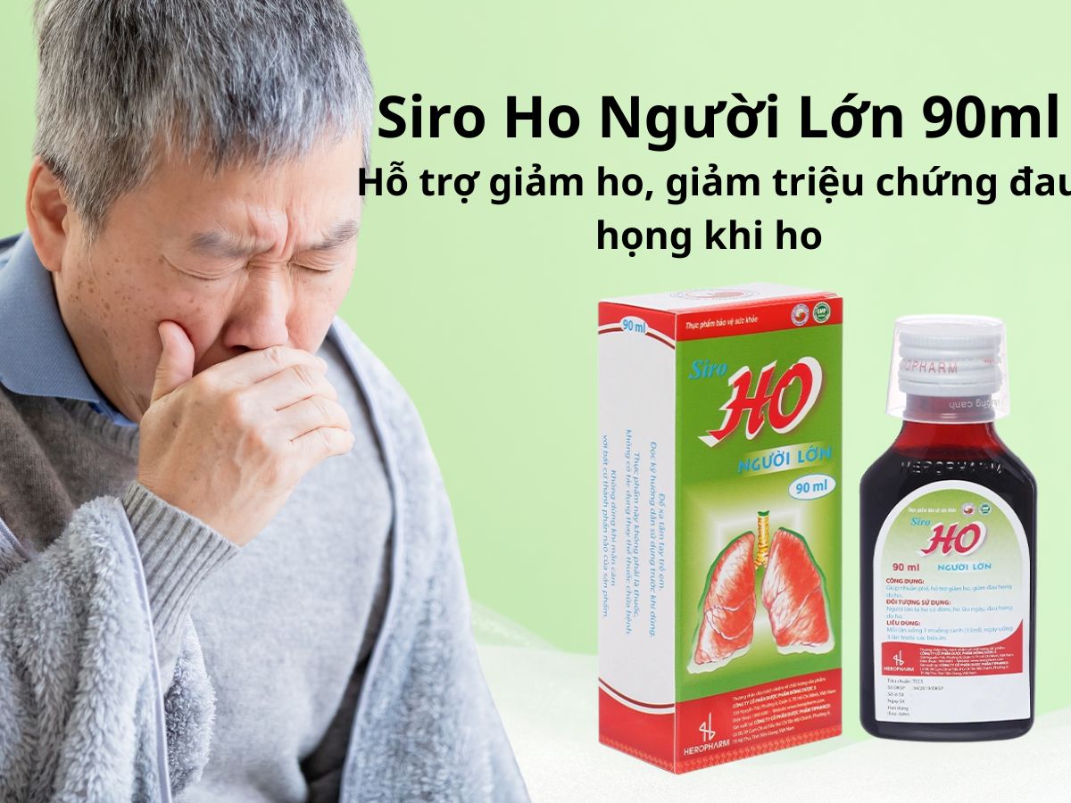 Siro Ho Người Lớn 90ml giúp giảm ho và làm dịu tình trạng đau rát cổ họng