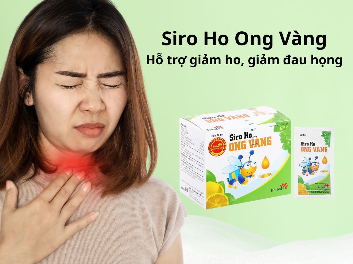 Siro Ho Ong Vàng giúp giảm ho, làm dịu tình trạng đau rát cổ họng