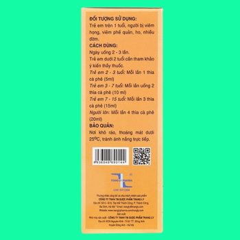 Siro Ho Traly 60ml giúp giảm ho, hỗ trợ làm giảm đờm, đau rát cổ họng