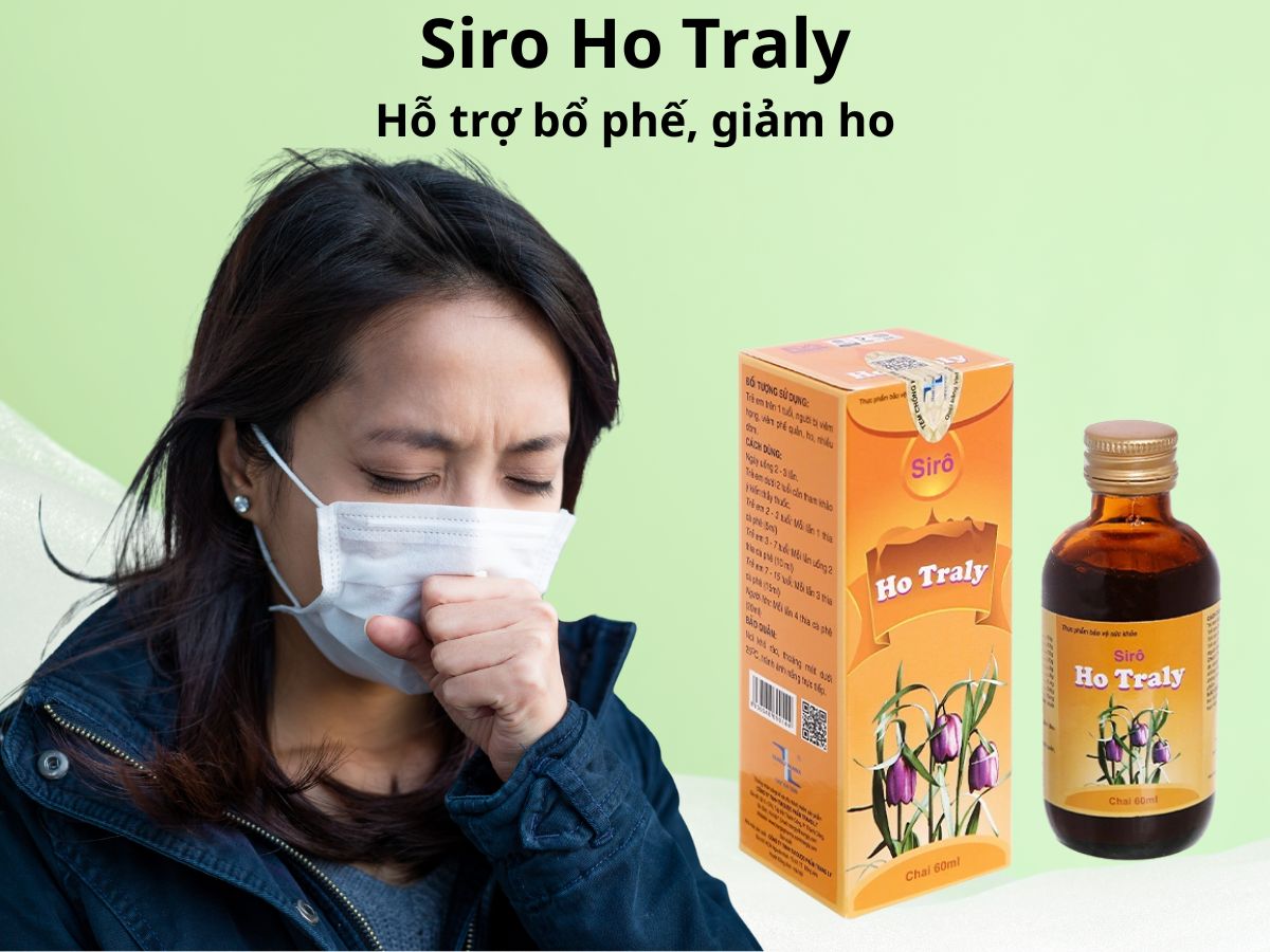 Siro Ho Traly 60ml giúp giảm ho, hỗ trợ làm giảm đờm, đau rát cổ họng