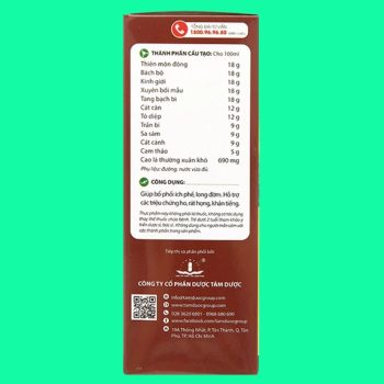 Siro Ong Nâu 100ml giúp bổ phế, long đờm, giảm các triệu chứng ho