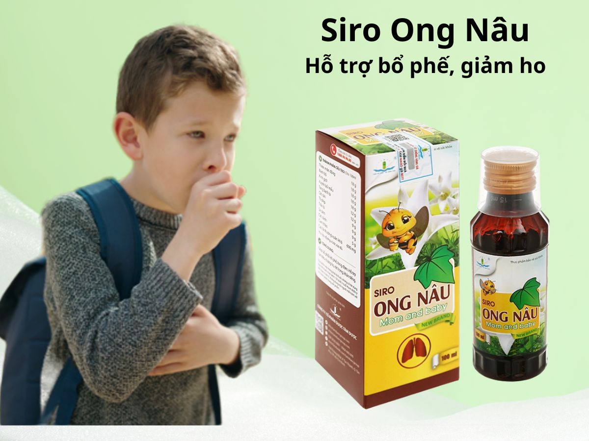 Siro Ong Nâu 100ml giúp bổ phế, long đờm, giảm các triệu chứng ho