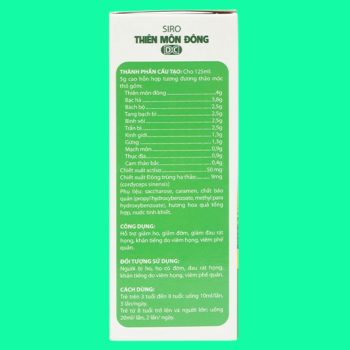 Siro Thiên Môn Đông DC Indico 100ml giúp giảm ho, giảm đau rát cổ họng