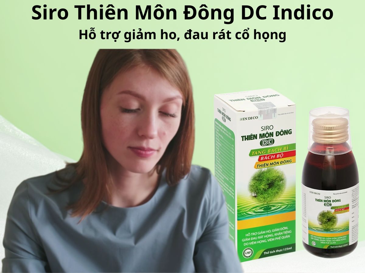 Siro Thiên Môn Đông DC Indico 100ml giúp giảm ho, giảm đau rát cổ họng