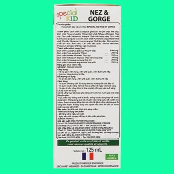 Special Kid Nez & Gorge 125ml giúp cải thiện sự lưu thông của đường hô hấp