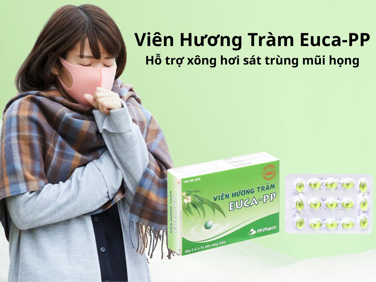 Viên Hương Tràm Euca-PP 30 viên giúp hỗ trợ giảm ho và tiêu đờm