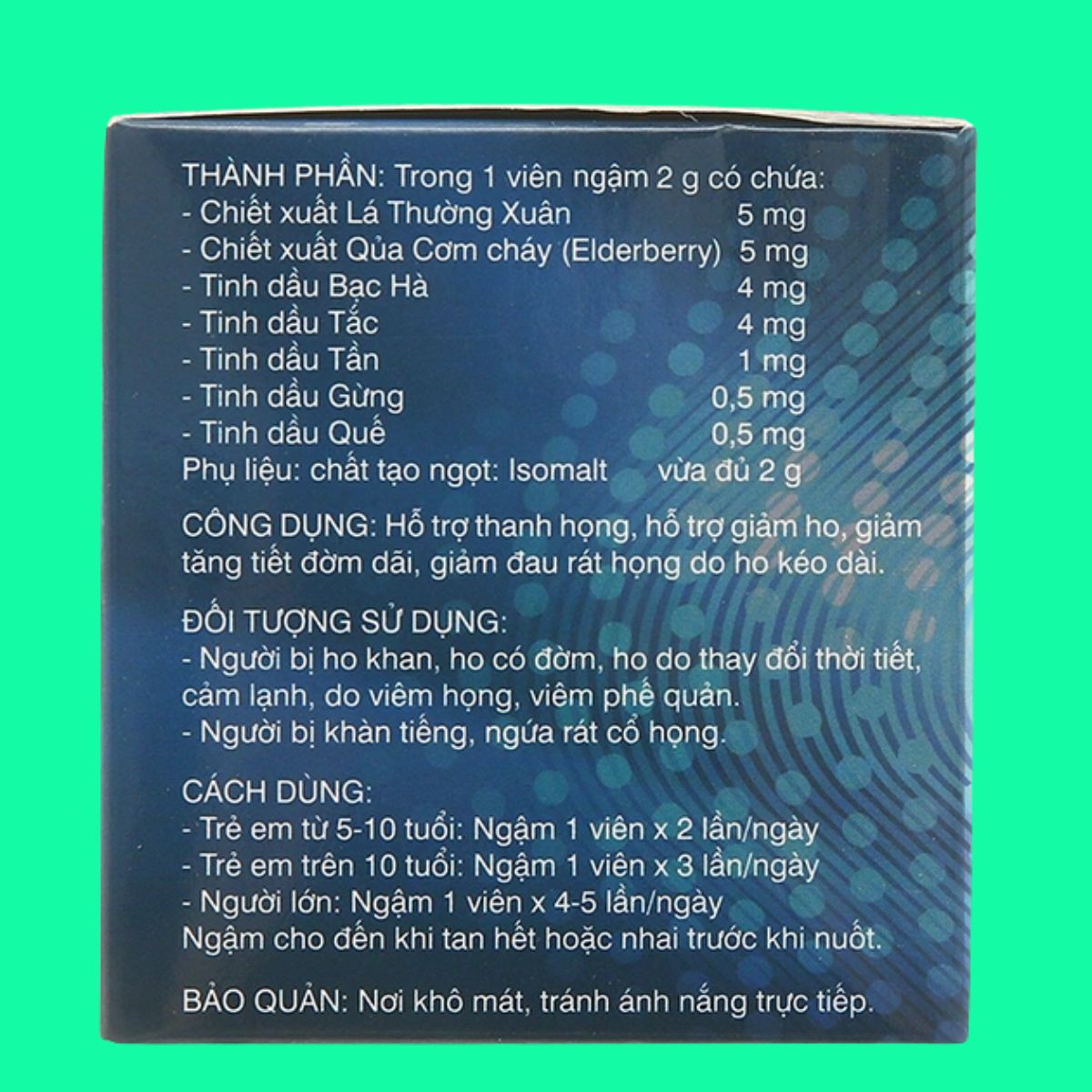 vien-ngam-hotexcol-3 Viên Ngậm Hotexcol (40 viên) giúp làm dịu cổ họng, giảm ho, đau rát họng