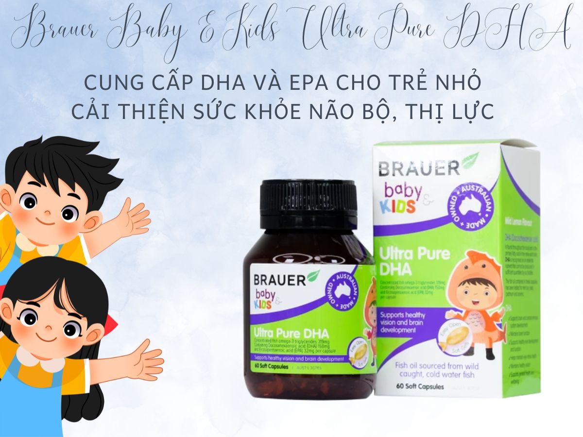 Brauer Baby & Kids Ultra Pure DHA hỗ trợ phát triển não bộ và thị lực