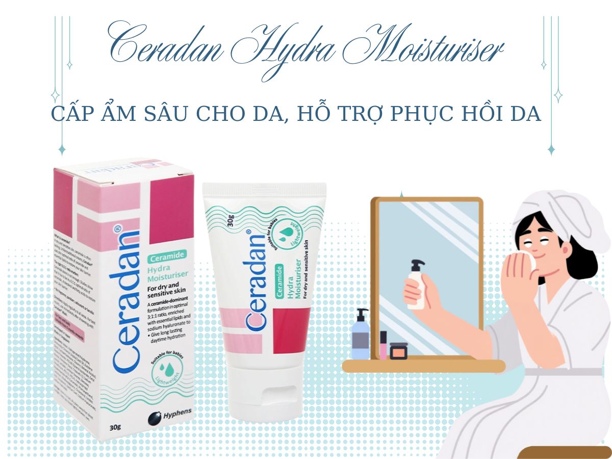 Ceradan Hydra Moisturiser 12 Ceradan Hydra Moisturiser hỗ trợ duy trì độ ẩm tự nhiên cho da