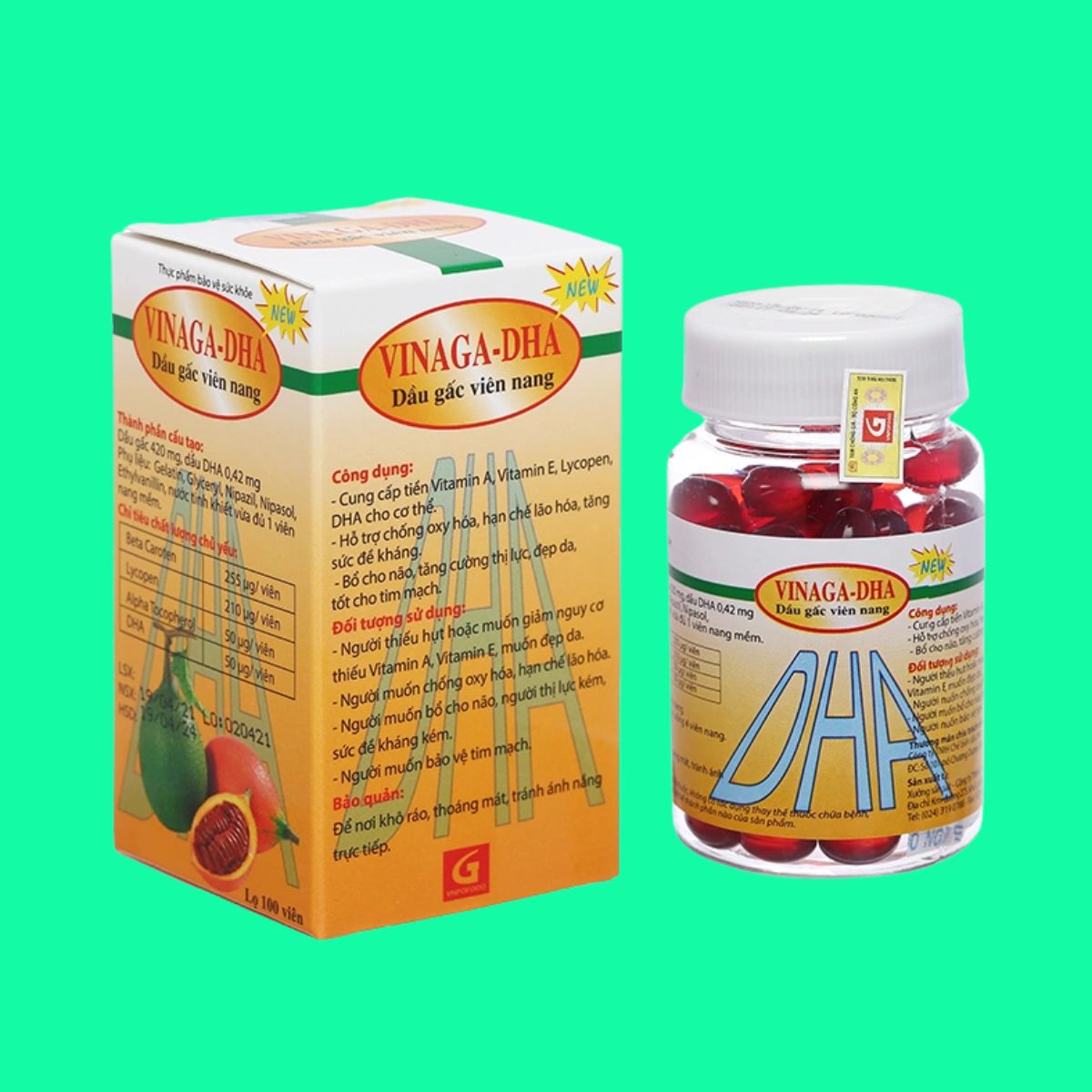 Dầu gấc viên nang Vinaga - DHA (1) Dầu gấc viên nang Vinaga – DHA