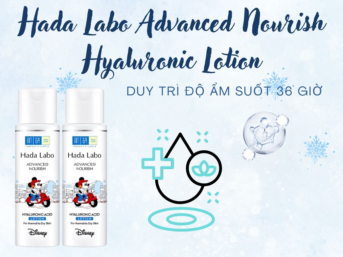 Hada Labo Advanced Nourish Hyaluronic Lotion 10 Hada Labo Advanced Nourish Hyaluronic Lotion cung cấp độ ẩm tối ưu cho da.