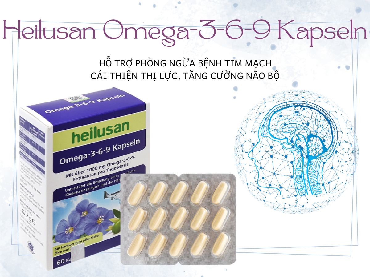 Heilusan Omega-3-6-9 Kapseln tăng cường sức khỏe tim mạch và não bộ