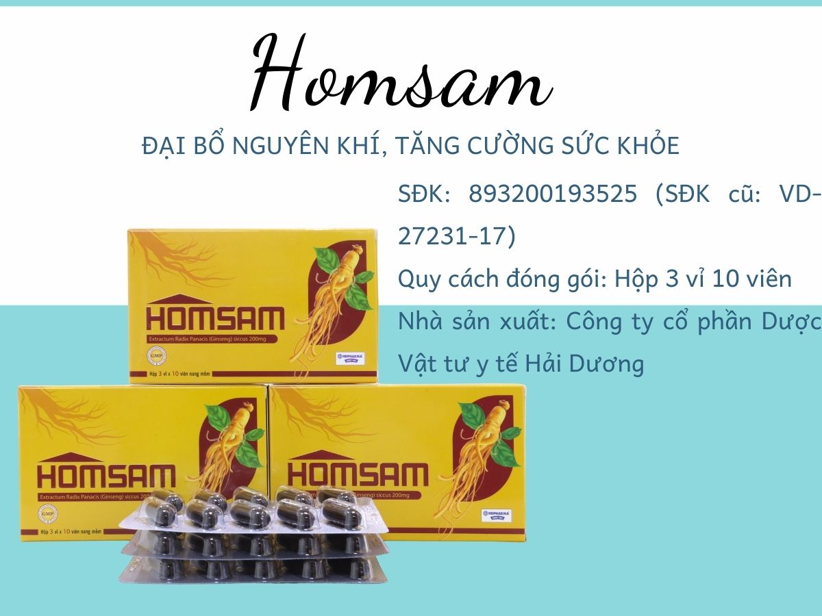 Homsam 14 Thuốc Homsam kiện tỳ, ích khí, tăng cường sức khỏe, nâng cao đề kháng