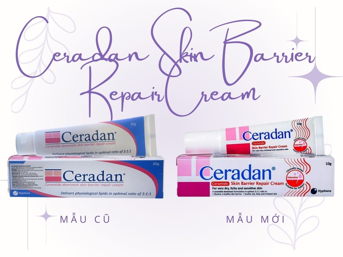Ceradan Skin Barrier Repair Cream 11 Mẫu bao bì cũ và bao bì mới Ceradan Skin Barrier Repair Cream