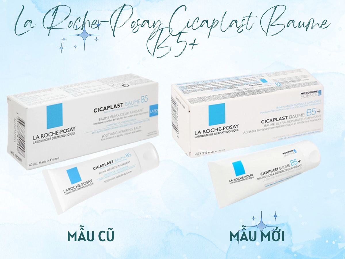 Mẫu bao bì cũ và mới của La Roche-Posay Cicaplast Baume B5+