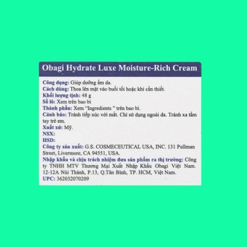 Obagi Hydrate Luxe Moisture-Rich Cream