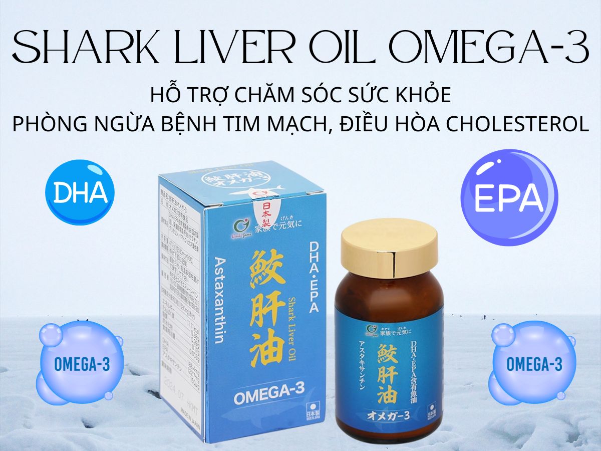 Shark Liver Oil Omega-3 giúp giảm nồng độ cholesterol trong máu