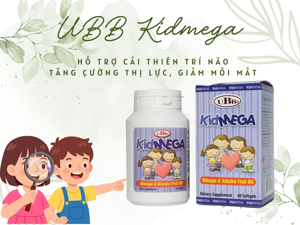 UBB Kidmega cung cấp DHA và EPA hỗ trợ não bộ và thị lực