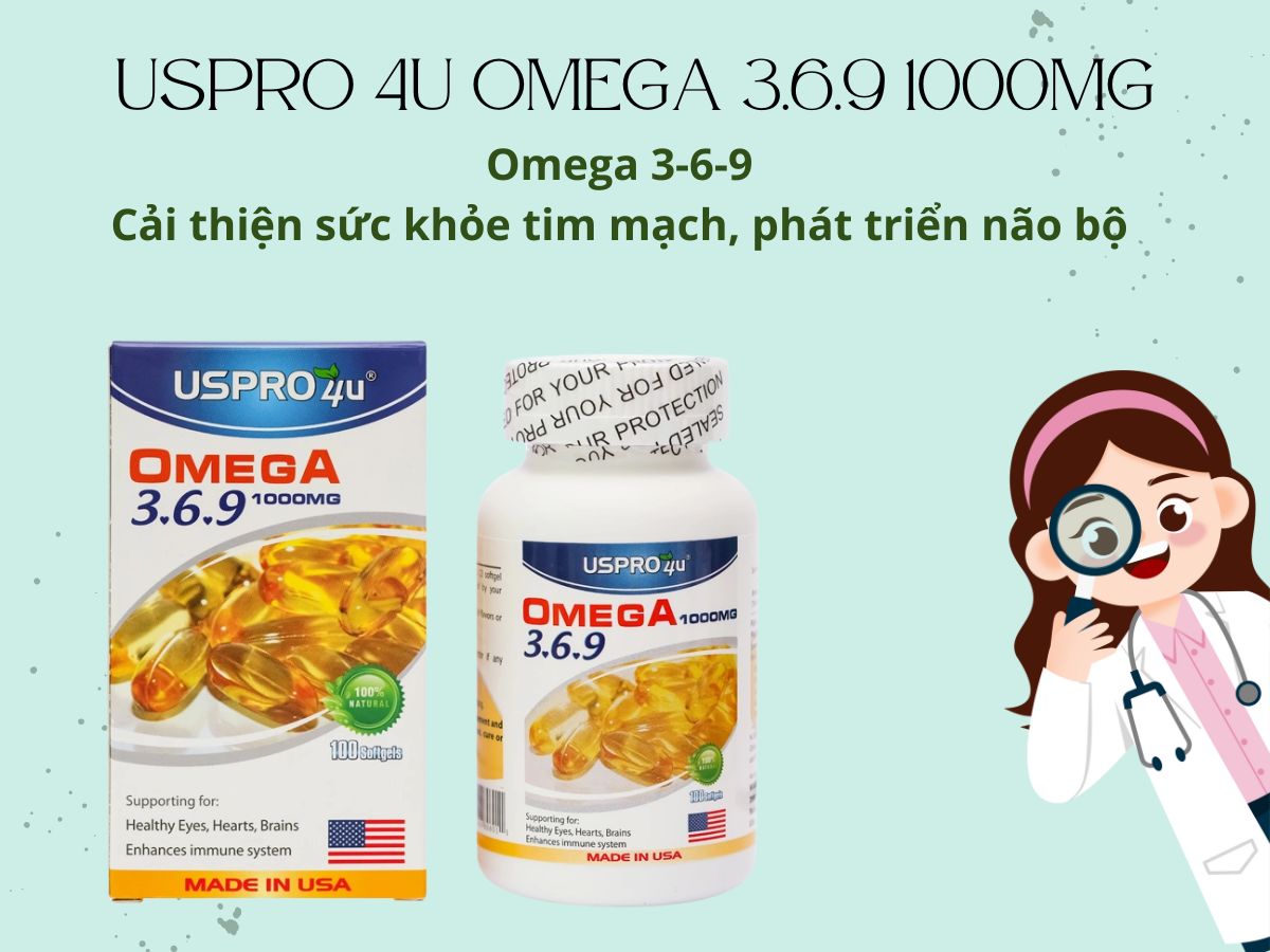 Uspro 4U Omega 3.6.9 1000mg 10 Uspro 4U Omega 3.6.9 1000mg phòng ngừa xơ vữa động mạch