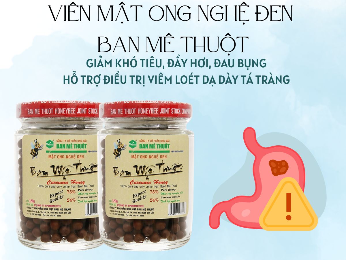 Viên mật ong nghệ đen Ban Mê Thuột hỗ trợ điều trị rối loạn tiêu hóa