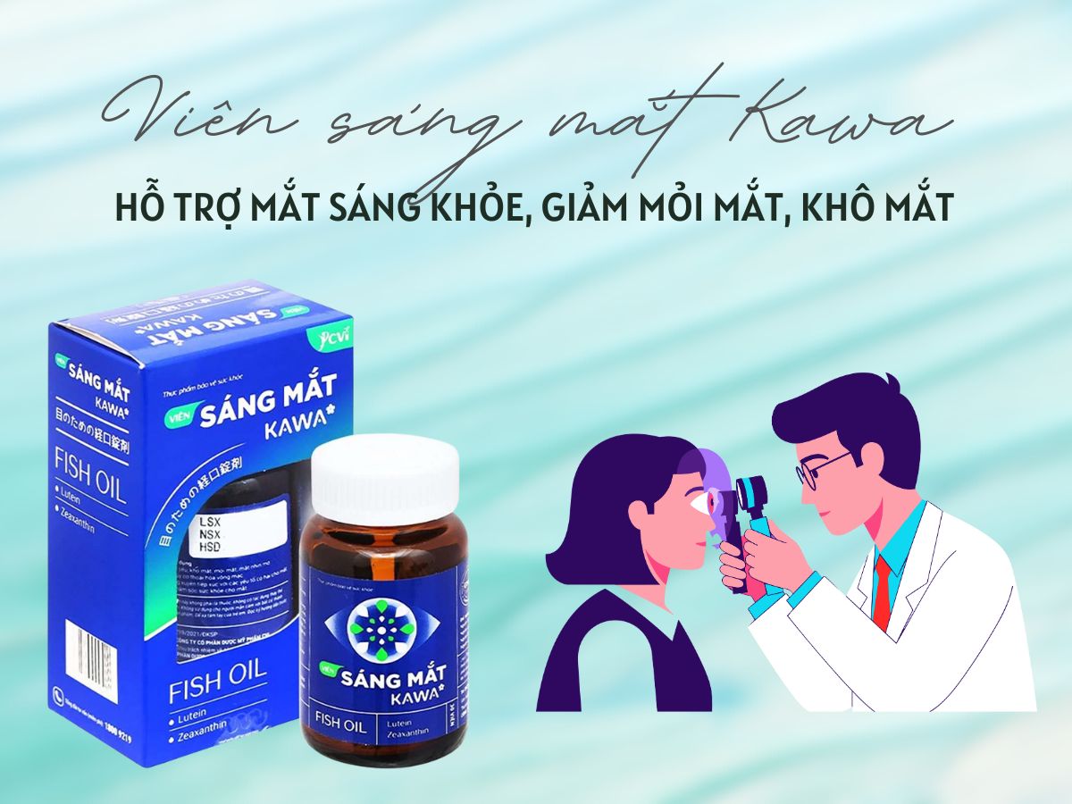 Viên sáng mắt Kawa 9 Viên sáng mắt Kawa chống oxy hóa, cải thiện thị lực cho mắt