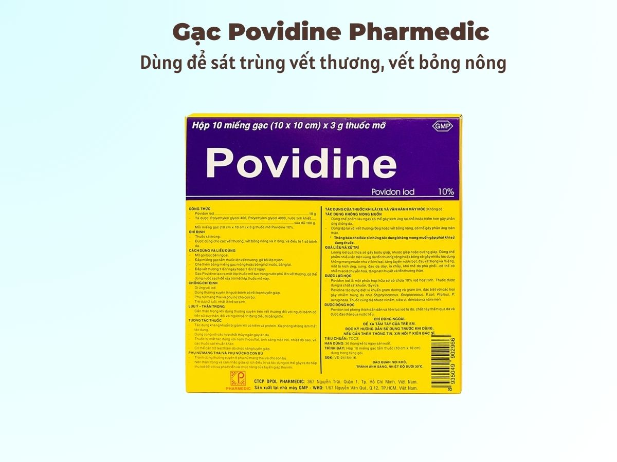 Gạc Povidine Pharmedic 11 Gạc Povidine Pharmedic