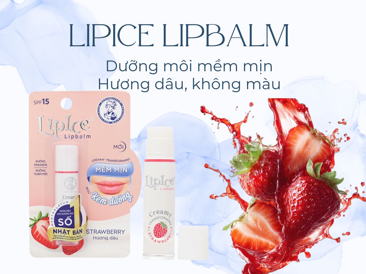 LipIce Lipbalm cung cấp dưỡng chất nuôi dưỡng và làm mềm môi
