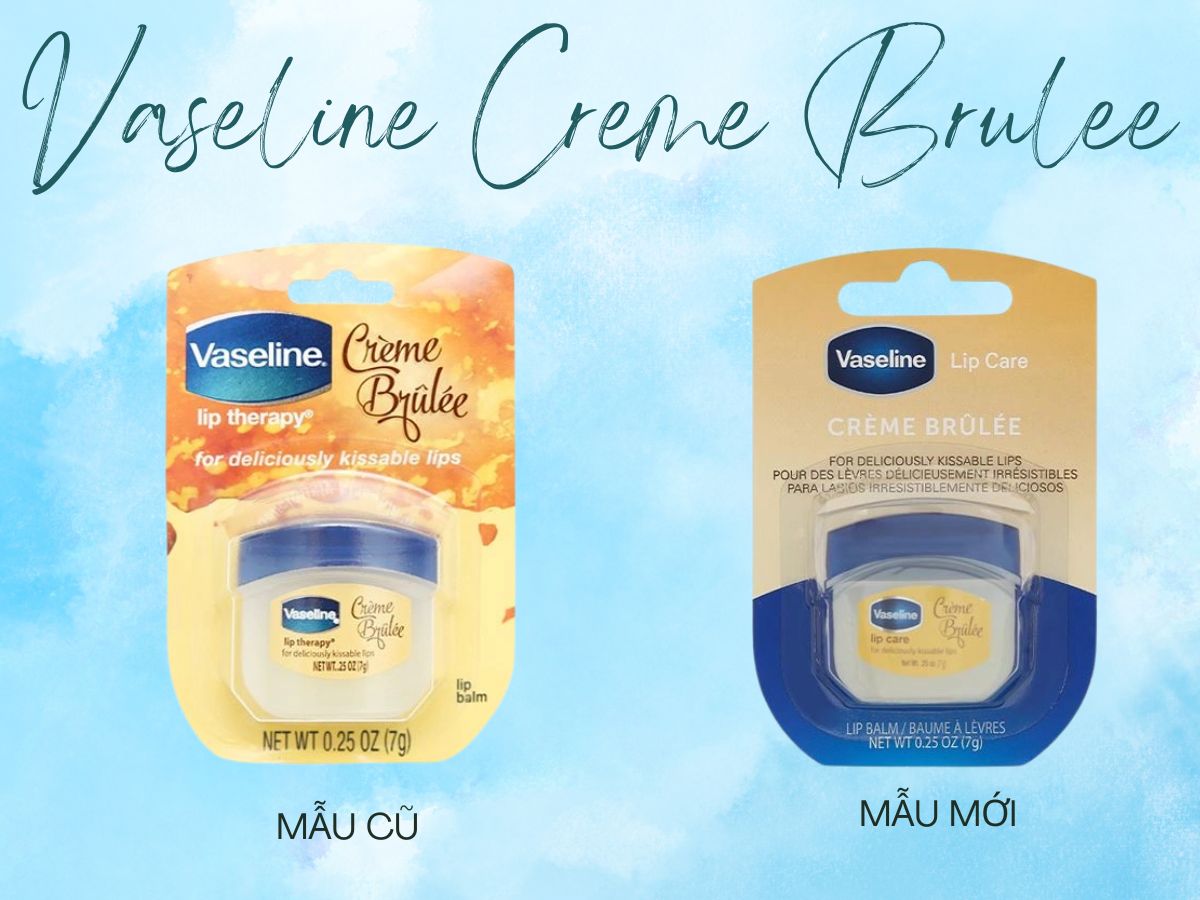 Mẫu bao bì cũ và bao bì mới Vaseline Creme Brulee