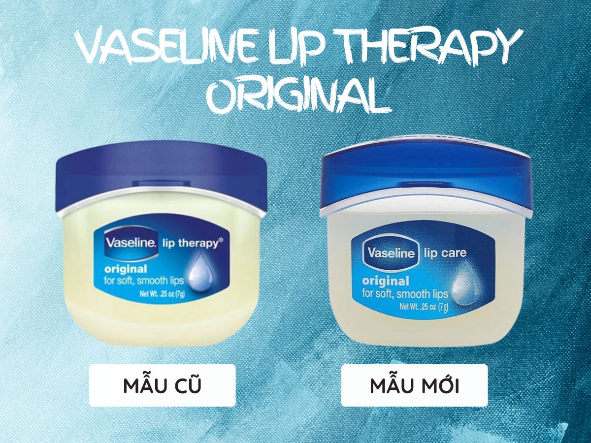Mẫu bao bì cũ và bao bì mới Vaseline Lip Therapy Original