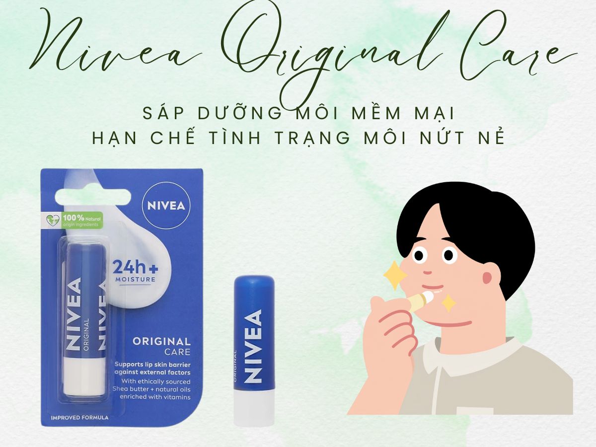 Son dưỡng Nivea Original Care đem lại hiệu quả giữ ẩm và bảo vệ môi