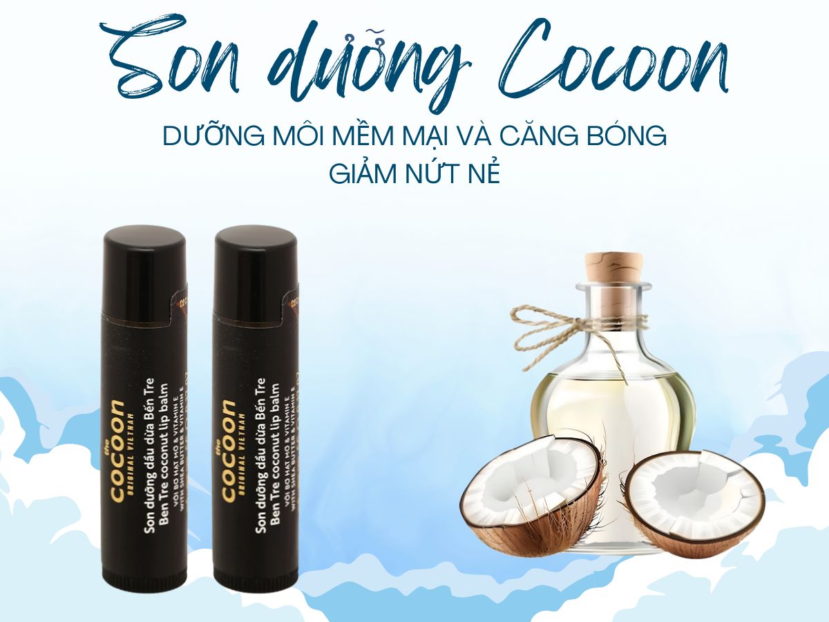 Son dưỡng Cocoon đem lại cảm giác thoải mái và dịu nhẹ cho môi