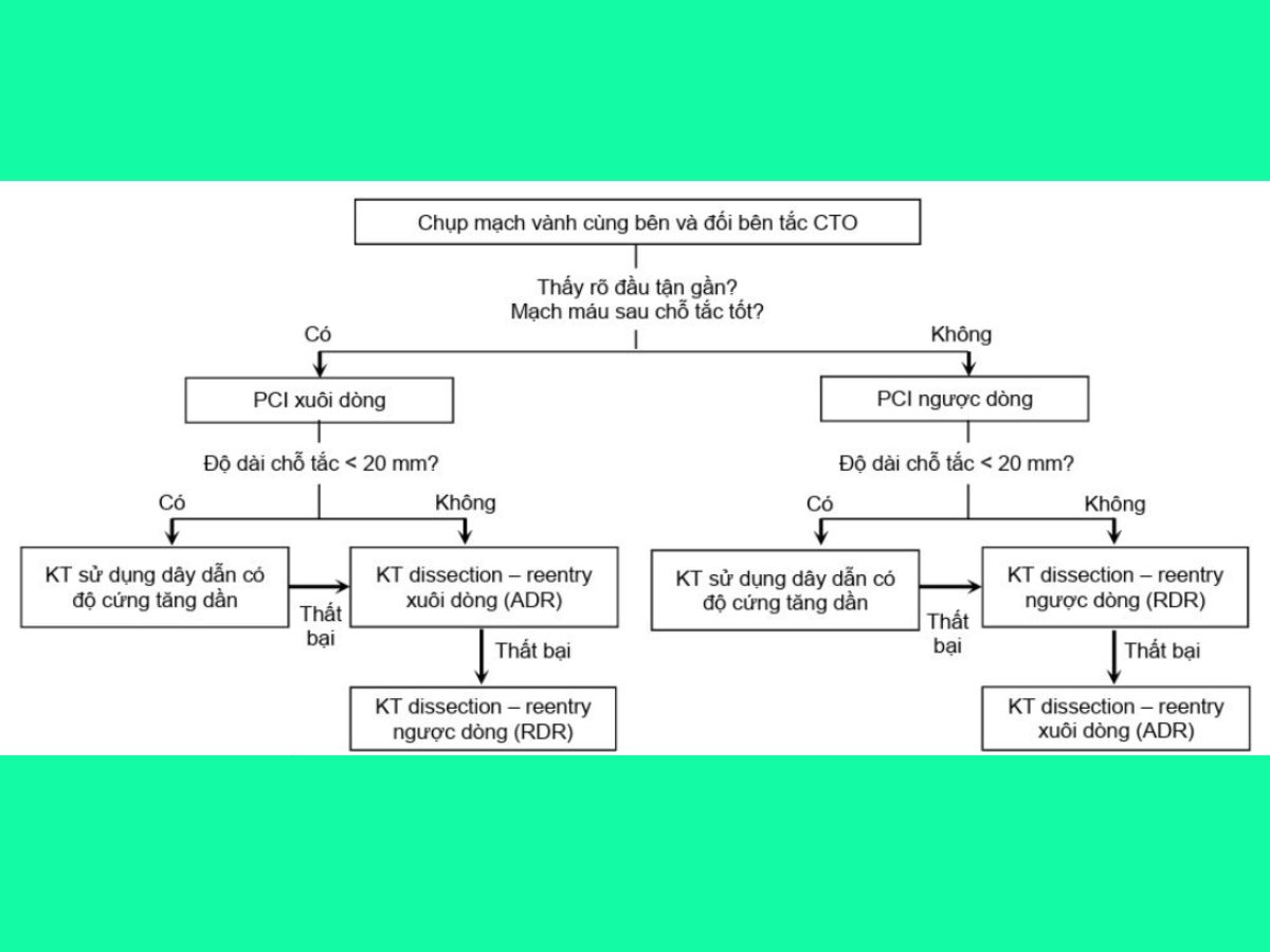 Sơ đồ 3. Lựa chọn kỹ thuật can thiệp tổn thương CTO.