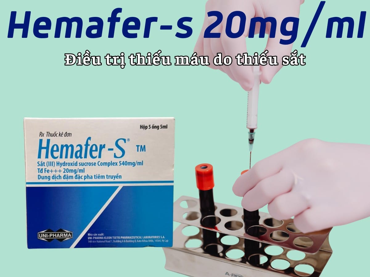 Thuốc Hemafer-s 20mg/ml điều trị tình trạng thiếu máu do thiếu sắt
