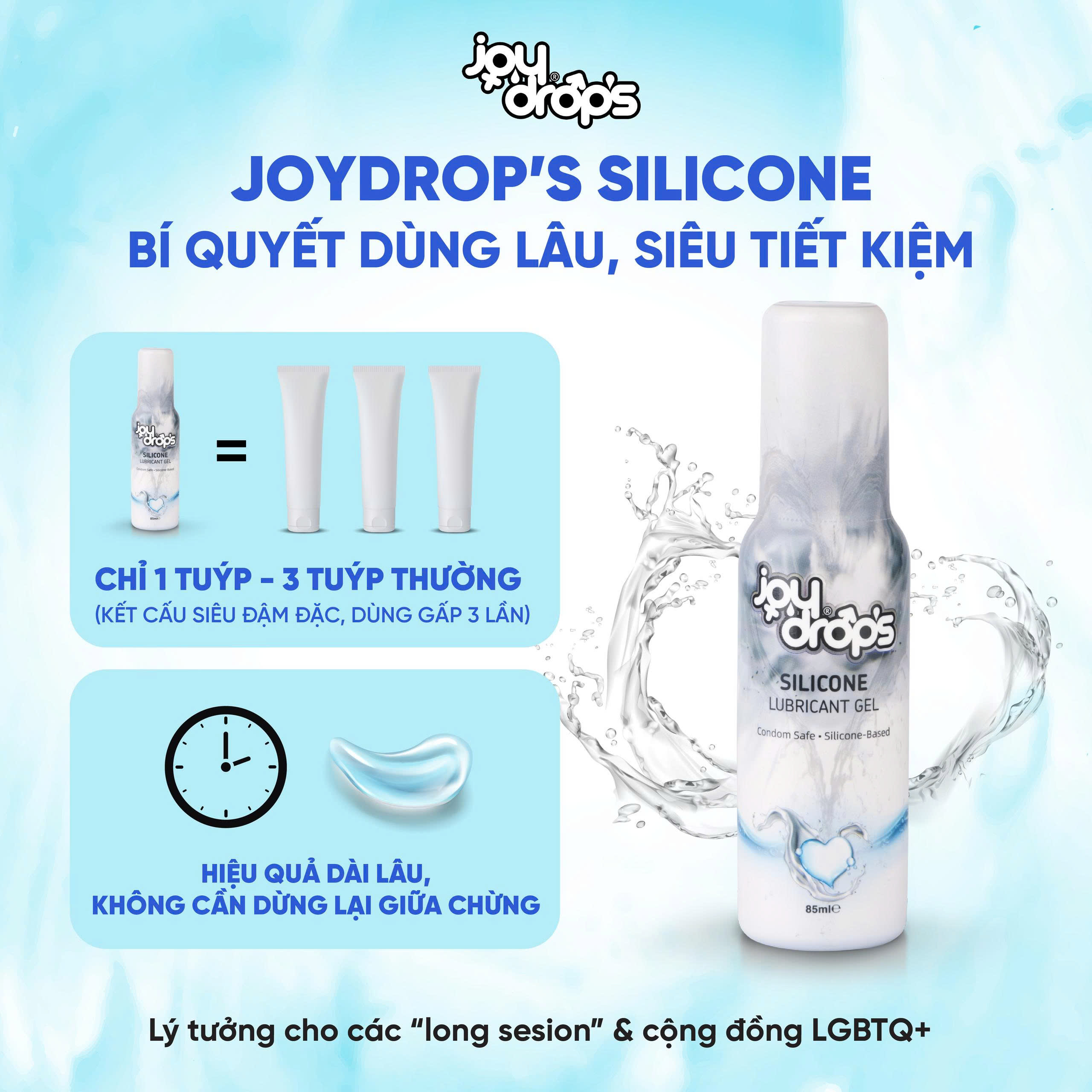 Gel Bôi Trơn JoyDrops Silicone 10 Gel Bôi Trơn JoyDrops Silicone bí quyết của các cặp đôi