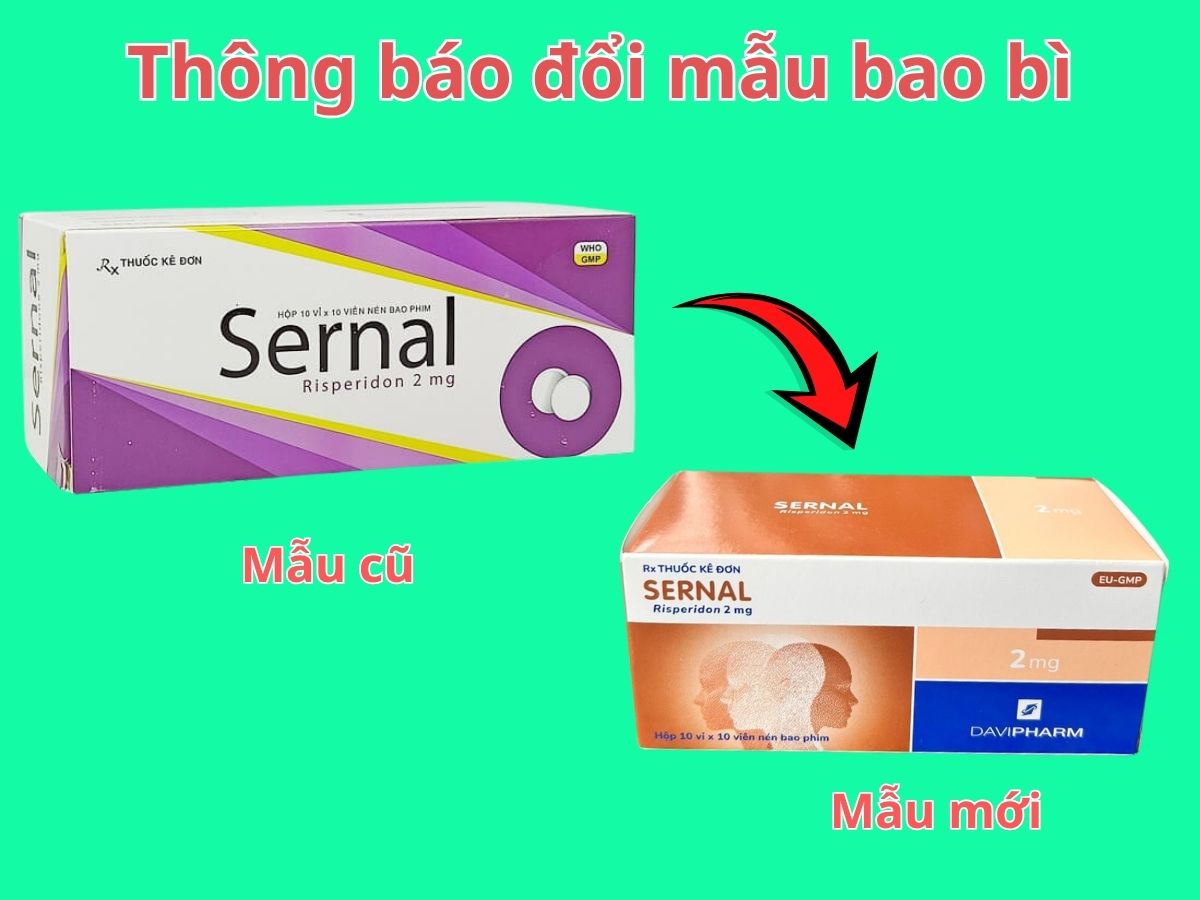 Thay đổi mẫu bao bì thuốc Sernal 2mg