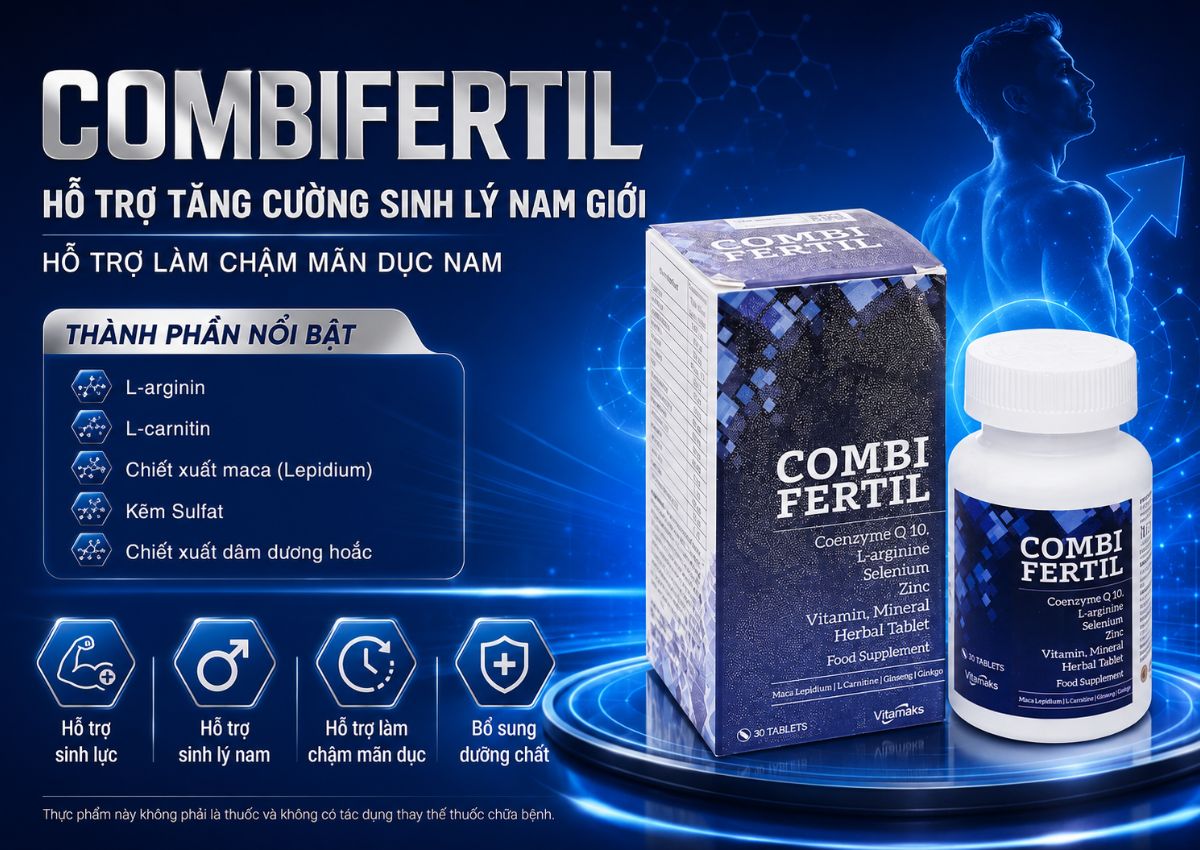 Combifertil 10 Combifertil hỗ trợ tăng cường sinh lực, cải thiện sức khoẻ sinh lý cho phái mạnh
