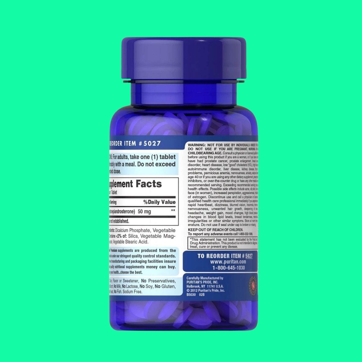 Puritan-Pride-DHEA-50mg-3 Puritan’s Pride DHEA 50mg