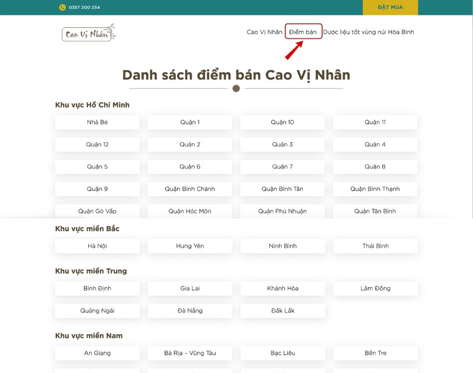 Cách mua Cao Vị Nhân online và xem các điểm bán tại nhà thuốc gần nhất 9 Danh sách điểm bán Cao Vị Nhân