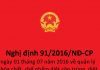 nghị định 91/2016/NĐ-CP